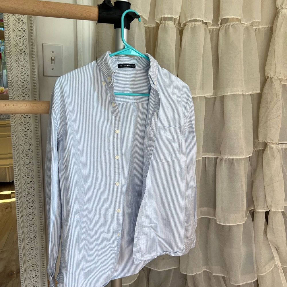 Classic Blue Striped Button Down Shirt